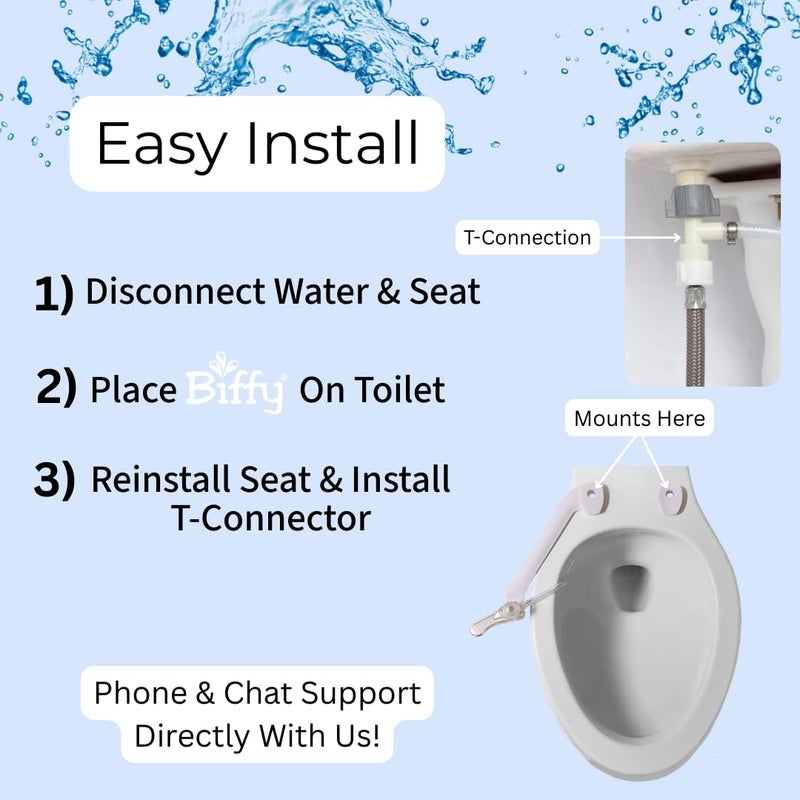 Biffy The BIFFY Classic Bidet Attachment- Physician Designed & Clinically Tested, Self-Cleaning, 8-Stream Spray with Adjustable Pressure and Pattern, Non-Electric, Assembled in USA - Image 5